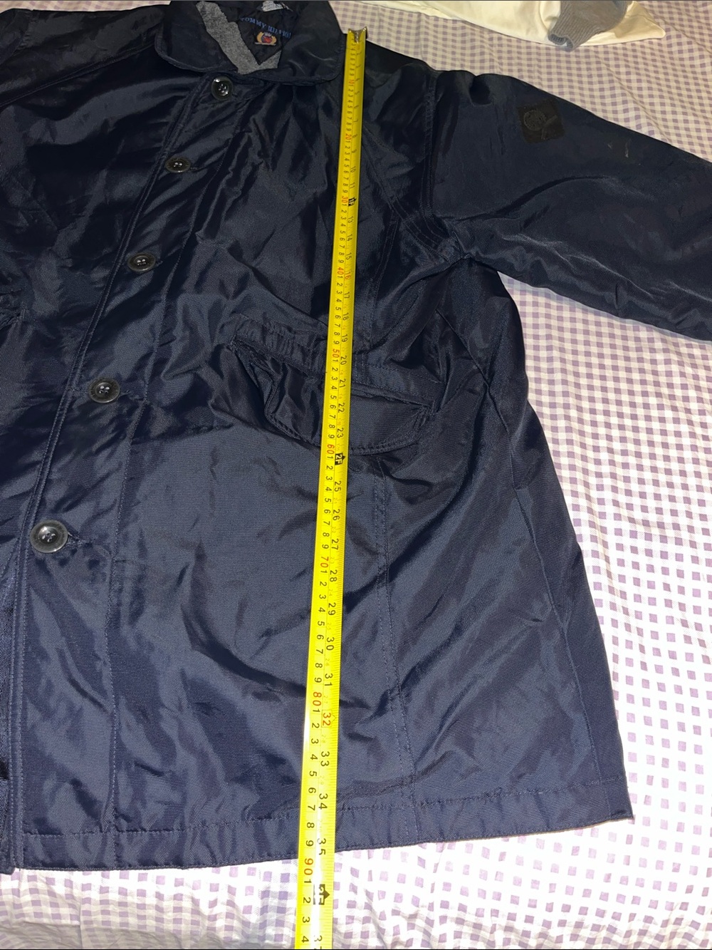 Tommy Hilfiger Navy Men's Raincoat with Quilted Liner